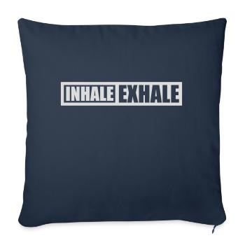 Inspirez expirez Yoga citation - Housse de coussin décorative 45 x 45 cm - bleu marine - Devant