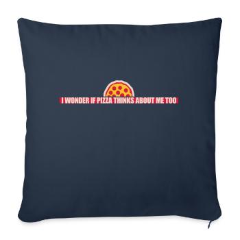 pizza thinks about me - Sofa pillowcase 17,3'' x 17,3'' (45 x 45 cm) - navy - Front