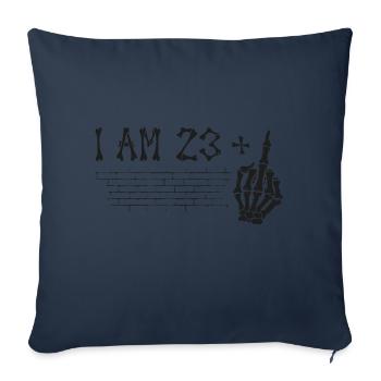 J’ai 23 ans et majeur - 24e anniversaire - Housse de coussin décorative 45 x 45 cm - bleu marine - Devant