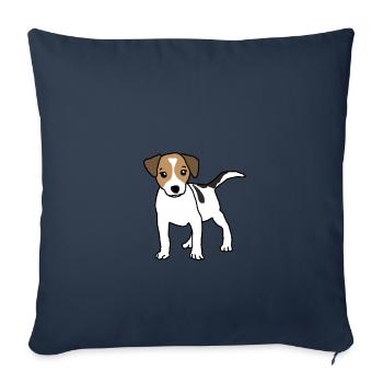 Jack Russell Terrier chiens chiot - Housse de coussin décorative 45 x 45 cm - bleu marine - Devant