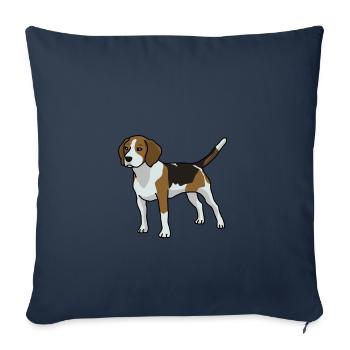 Beagle, Hund, Hunderasse, Comic, Zeichnung - Sofakissenbezug 45 x 45 cm - Navy - Vorne
