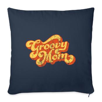 Groovy Mom - Style Vintage Design - Housse de coussin décorative 45 x 45 cm - bleu marine - Devant