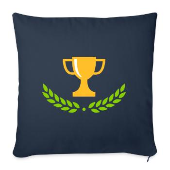 Cup and laurel wreath - Sofa pillowcase 17,3'' x 17,3'' (45 x 45 cm) - navy - Front
