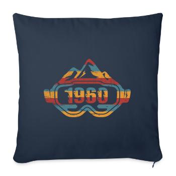 Ski goggles Skier Skier's birthday 1960 - Sofa pillowcase 17,3'' x 17,3'' (45 x 45 cm) - navy - Front