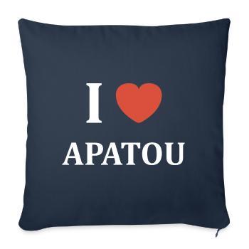 i love Apatou - Housse de coussin décorative 45 x 45 cm - bleu marine - Devant