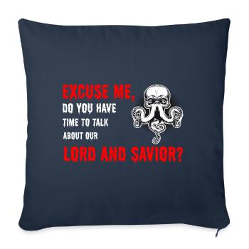 Lord & Savior Cthulhu T-shirt parodie drôle - Housse de coussin décorative 45 x 45 cm - bleu marine - Devant