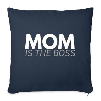 Maman est le patron - Housse de coussin décorative 45 x 45 cm - bleu marine - Devant