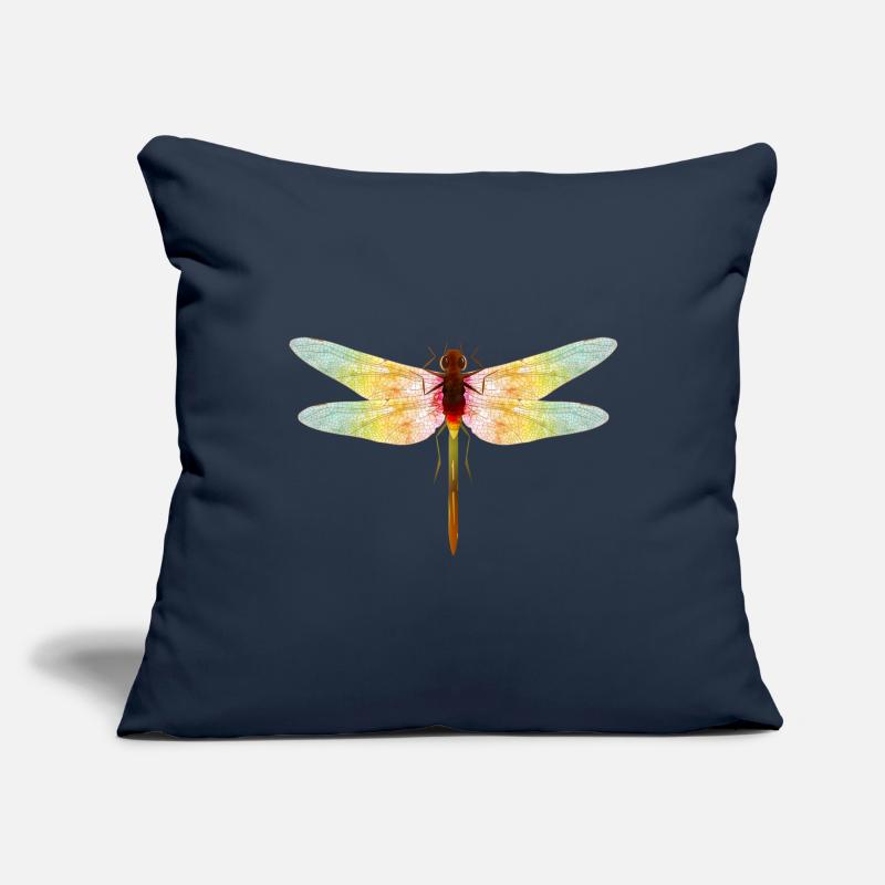 Libellule irisée – motif insecte en filigrane Housse de coussin décorative 45 x 45 cm