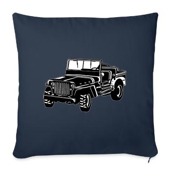 4x4 / SUV jeep 02_schwarz blanc - Housse de coussin décorative 45 x 45 cm - bleu marine - Devant