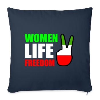 Women life freedom - Housse de coussin décorative 45 x 45 cm - bleu marine - Devant