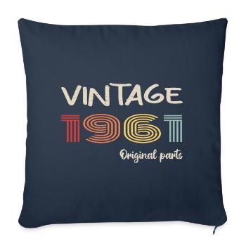 Original 1961 Vintage | Birthday present 1961 - Sofa pillowcase 17,3'' x 17,3'' (45 x 45 cm) - navy - Front