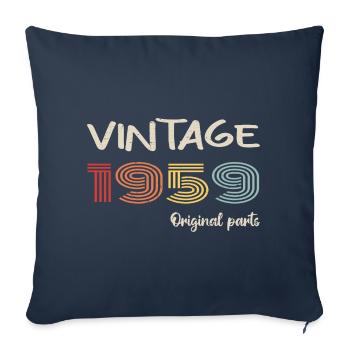 Millésime original 1959 | Cadeau d’anniversaire 1959 - Housse de coussin décorative 45 x 45 cm - bleu marine - Devant