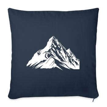 Montagnes Alpes - Housse de coussin décorative 45 x 45 cm - bleu marine - Devant