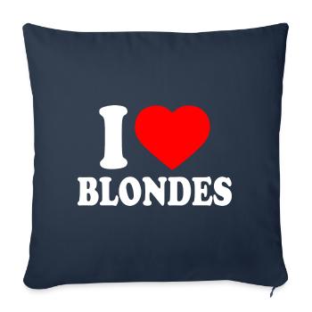 I love blondes - Sofa pillowcase 17,3'' x 17,3'' (45 x 45 cm) - navy - Front