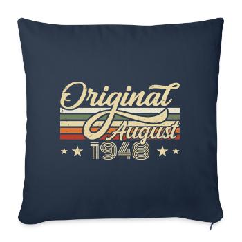 August 1948 birthday August 1948 - Original 1948 - Sofa pillowcase 17,3'' x 17,3'' (45 x 45 cm) - navy - Front