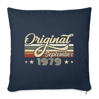 1979 September Born Birthday Year of birth 1979 - Sofa pillowcase 17,3'' x 17,3'' (45 x 45 cm) - navy - Front