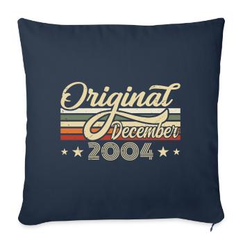 Décembre 2004 - Cadeau d’anniversaire Décembre 2004 - Housse de coussin décorative 45 x 45 cm - bleu marine - Devant
