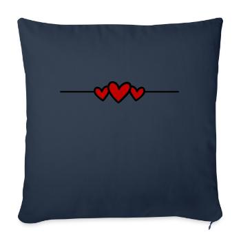 Icône de ligne de cœur - Housse de coussin décorative 45 x 45 cm - bleu marine - Devant