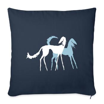 Zwei Salukis - Sofakissenbezug 45 x 45 cm - Navy - Vorne