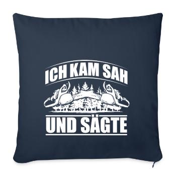 WOODEN SAW CHAINSAW GIFT FOREST FÖRSTER PROFESSION - Sofa pillowcase 17,3'' x 17,3'' (45 x 45 cm) - navy - Front
