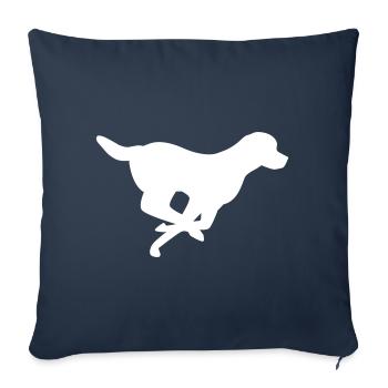 Dog running chasing turbo gift - Sofa pillowcase 17,3'' x 17,3'' (45 x 45 cm) - navy - Front