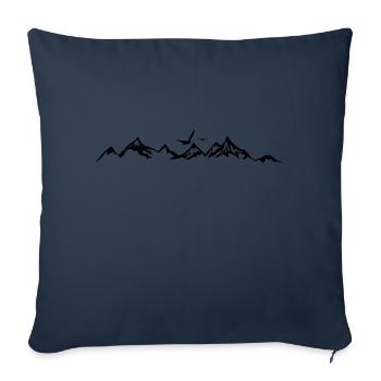 BERGE Mountains Landscape Silhouette Panorama - Sofa pillowcase 17,3'' x 17,3'' (45 x 45 cm) - navy - Front