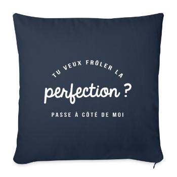 homme humour, humour, cadeau humoristique, perfect - Housse de coussin décorative 45 x 45 cm - bleu marine - Devant