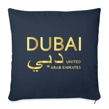 Dubai Gold T-Shirt Émirats Arabes Unis - Housse de coussin décorative 45 x 45 cm - bleu marine - Devant