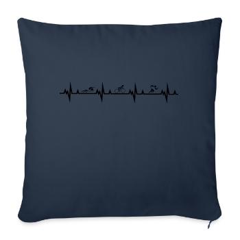 Triathlon Natation Bike Run - Housse de coussin décorative 45 x 45 cm - bleu marine - Devant