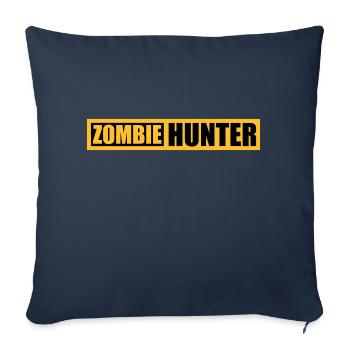Chasseur de zombies Citation d’Halloween - Housse de coussin décorative 45 x 45 cm - bleu marine - Devant