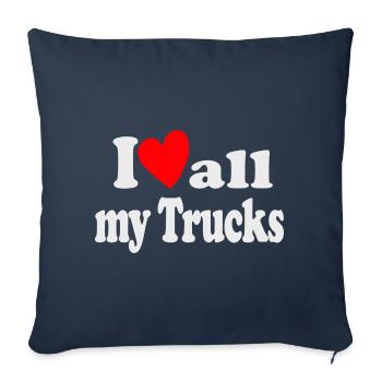 I Love all my Trucks - Sofa pillowcase 17,3'' x 17,3'' (45 x 45 cm) - navy - Front