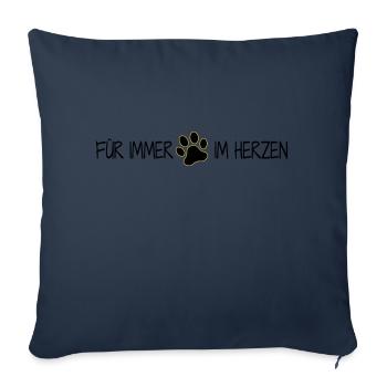 Pour toujours dans le cœur - Housse de coussin décorative 45 x 45 cm - bleu marine - Devant