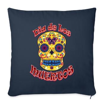 Dia de los Muertos - Sugar Skull Schädel Totenkopf - Sofakissenbezug 45 x 45 cm - Navy - Vorne