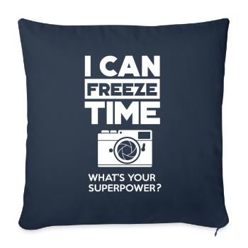 JE PEUX GELER LE TEMPS - PHOTOGRAPHE PHOTOGRAPHY - GIFT - Housse de coussin décorative 45 x 45 cm - bleu marine - Devant