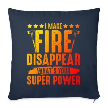 Feuerwehrmann Power Spruch - Sofakissenbezug 45 x 45 cm - Navy - Vorne