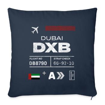 Dubai airport tag - Sofa pillowcase 17,3'' x 17,3'' (45 x 45 cm) - navy - Front