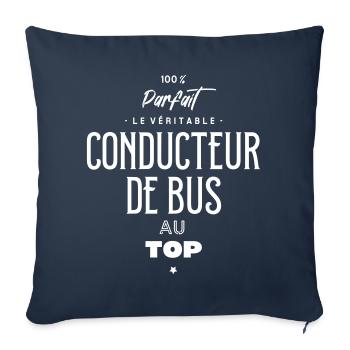 Le véritable conducteur de bus au top - Housse de coussin décorative 45 x 45 cm - bleu marine - Devant