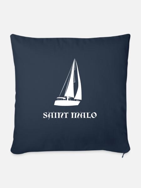 Saint Malo Segelboot - Sofakissenbezug 45 x 45 cm - Navy