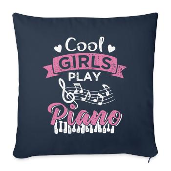 Coole Mädels spielen Klavier Musik Pianistin - Sofakissenbezug 45 x 45 cm - Navy - Vorne
