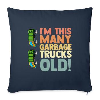 Garbage Truck Garbage Man 4th Birthday Recycling Garbage - Sofa pillowcase 17,3'' x 17,3'' (45 x 45 cm) - navy - Front