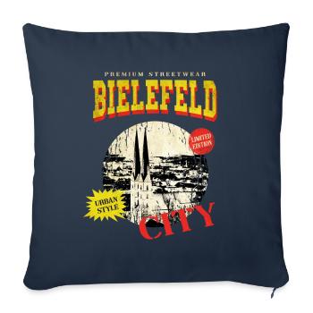 Bielefeld Germany City Skyline Vintage Retro - Sofa pillowcase 17,3'' x 17,3'' (45 x 45 cm) - navy - Front