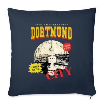 Dortmund Germany City Skyline Vintage Retro - Sofa pillowcase 17,3'' x 17,3'' (45 x 45 cm) - navy - Front
