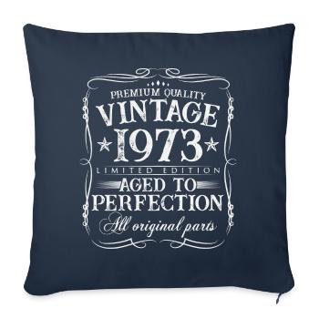 1973 vintage vintage 50 ans cadeau d’anniversaire - Housse de coussin décorative 45 x 45 cm - bleu marine - Devant