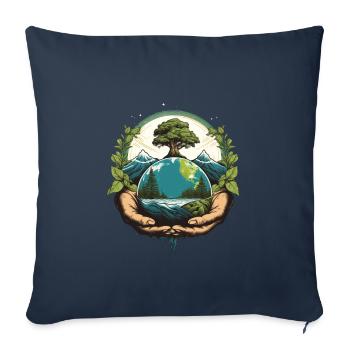 Saving the Environment Environmental Protection Hero Climate Activist - Sofa pillowcase 17,3'' x 17,3'' (45 x 45 cm) - navy - Front