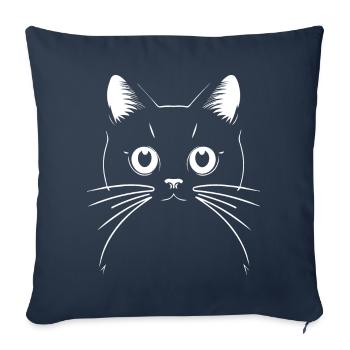 Drôle de chat Silhouette Cheeky Fun Cats - Housse de coussin décorative 45 x 45 cm - bleu marine - Devant