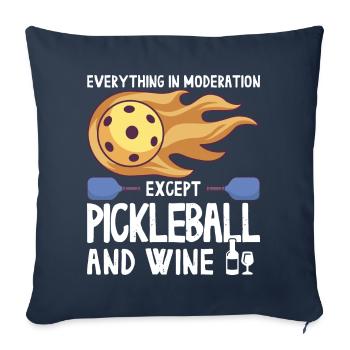 Pickleball and Wine for Pickle Ball, Was That Out - Sofa pillowcase 17,3'' x 17,3'' (45 x 45 cm) - navy - Front