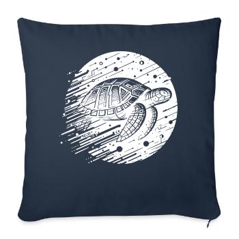 Turtle futuristic modern cyber - Sofa pillowcase 17,3'' x 17,3'' (45 x 45 cm) - navy - Front