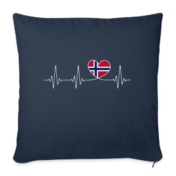 Herz Norwegen Heimatliebe Norwegische Flagge - Sofakissenbezug 45 x 45 cm - Navy - Vorne