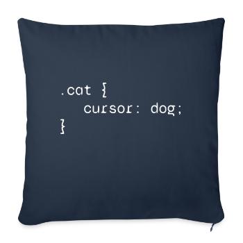 Cat and dog web developer humor funny - Sofa pillowcase 17,3'' x 17,3'' (45 x 45 cm) - navy - Front