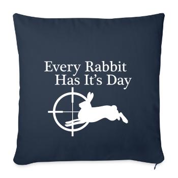 Hunt, Hunter, Halali, Gift, Rabbit, Rabbit - Sofa pillowcase 17,3'' x 17,3'' (45 x 45 cm) - navy - Front